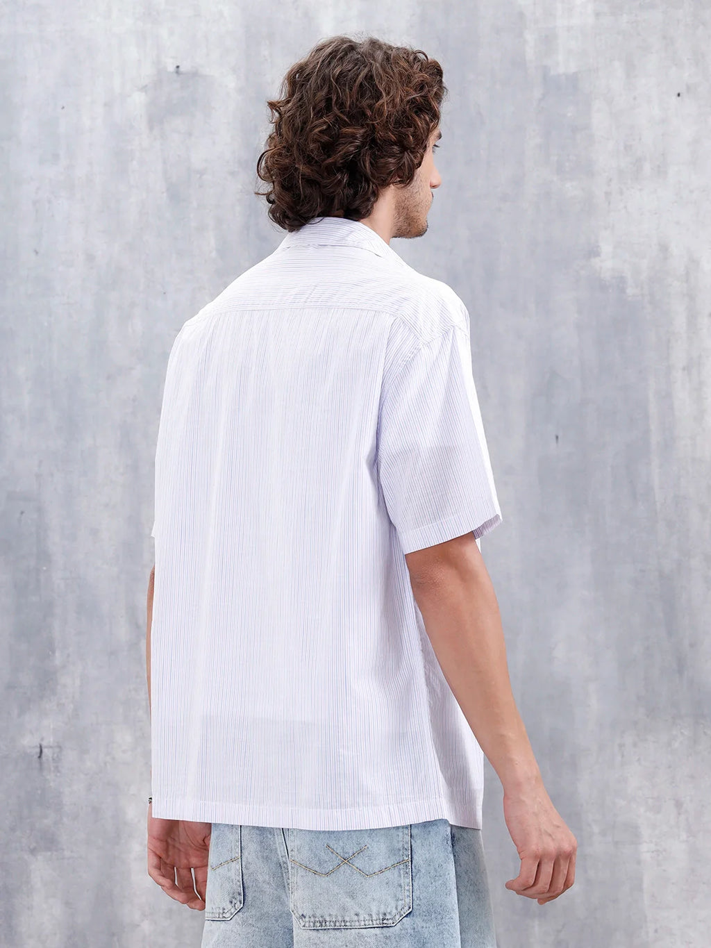 Varsity-Inspired Casual Oversized Striped Shirt For Men | Pink