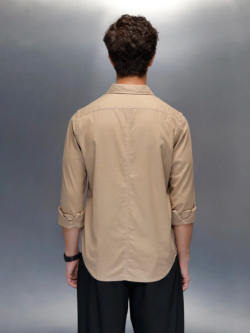 Tailored Slim Fit Casual Shirt for Men | Beige