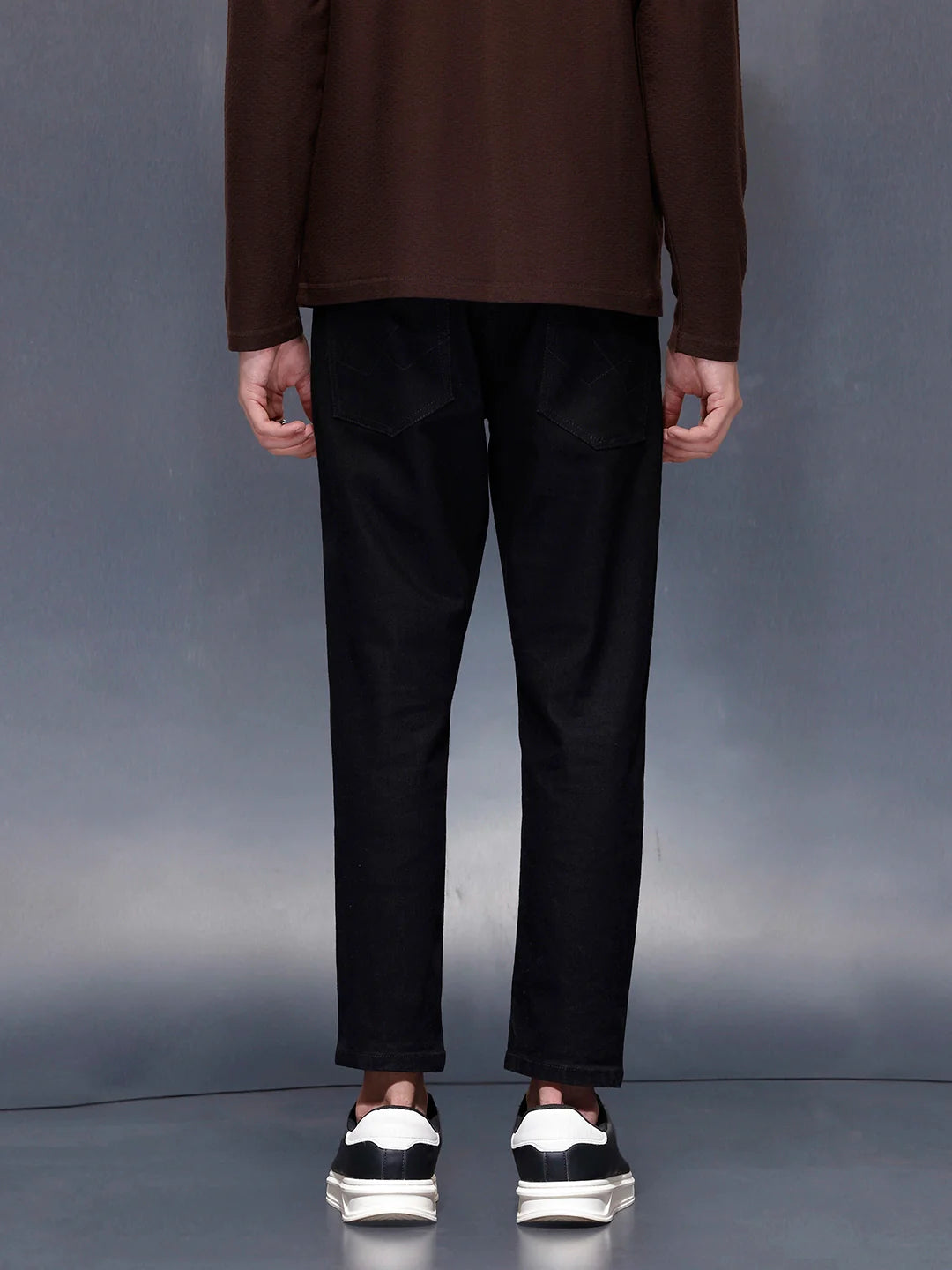 Men’s solid skinny-fit black jeans | Black