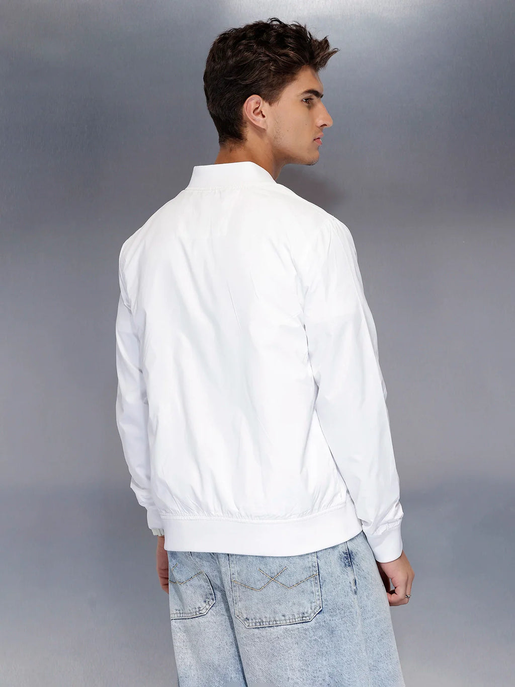 Lightweight classic bomber Jacket | White