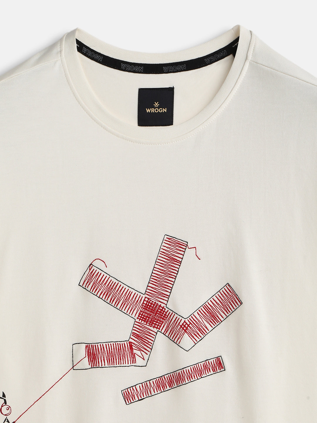 Embroidered Logo Oversized T-Shirt | Off White