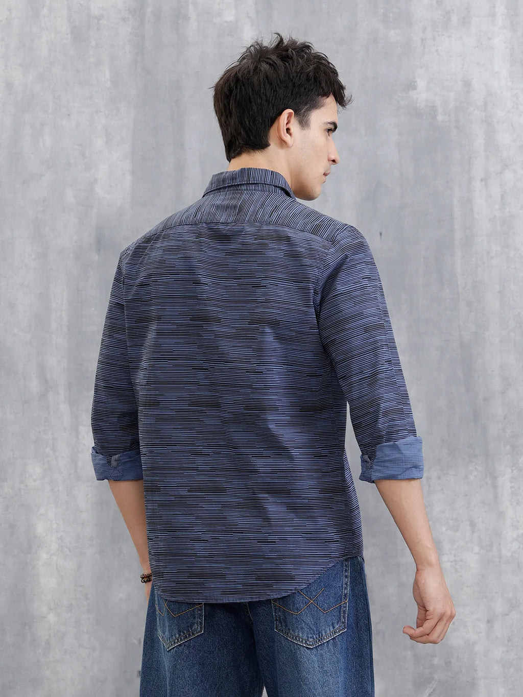 Striped AOP Shirt | Blue