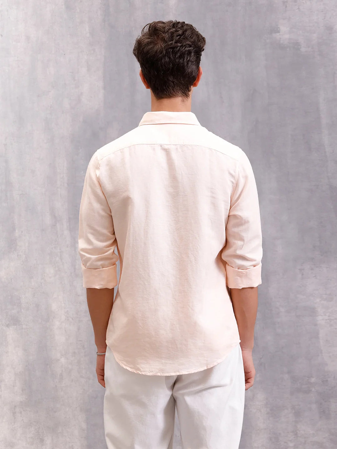 Solid Pure Cotton Shirt | Beige