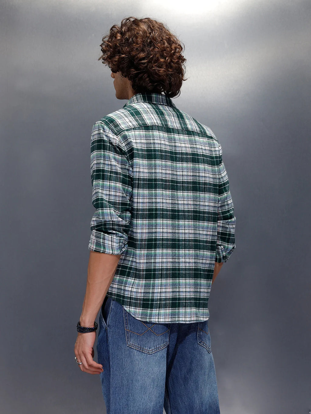 Textured Checkered Shirt | Green