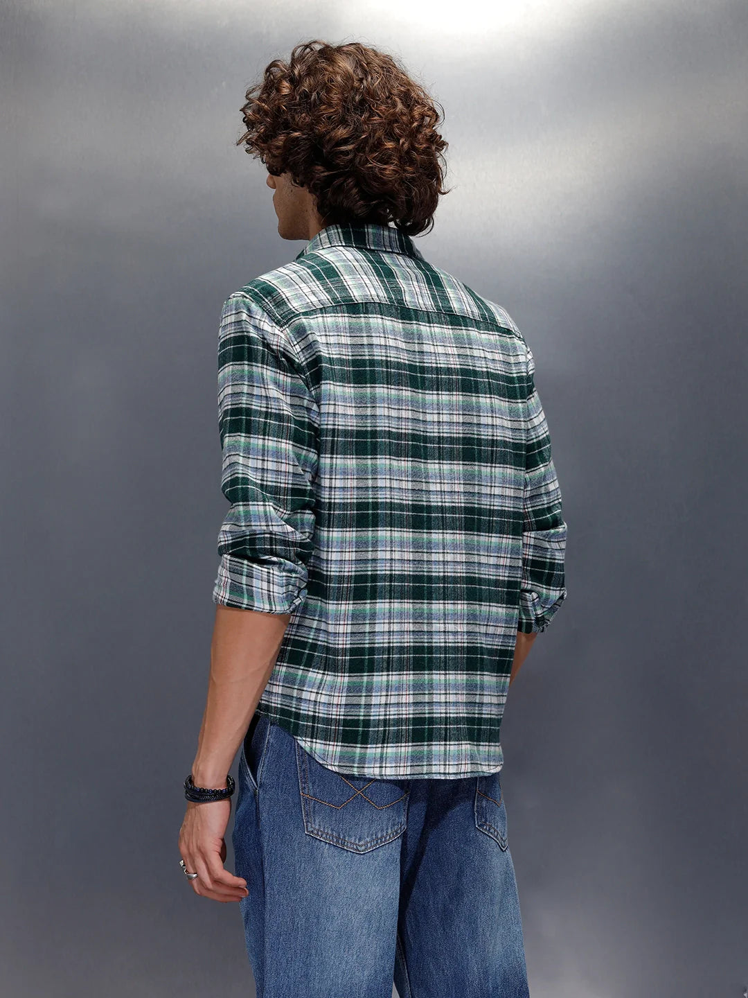 Textured Checkered Shirt | Green