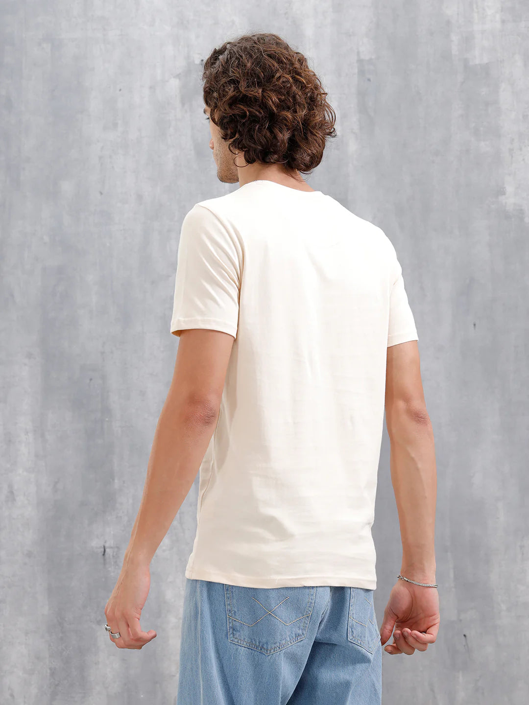 Ancient Markings Inspired Brand Carrier Slim Fit T-Shirt | Beige