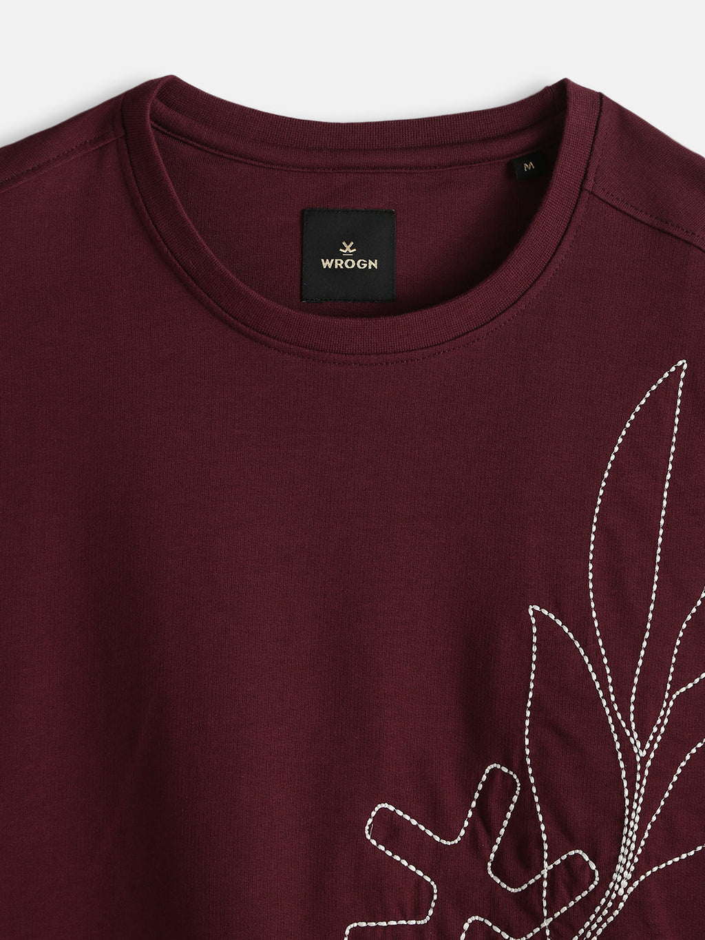 Embroidered Oversized T-Shirt | Maroon