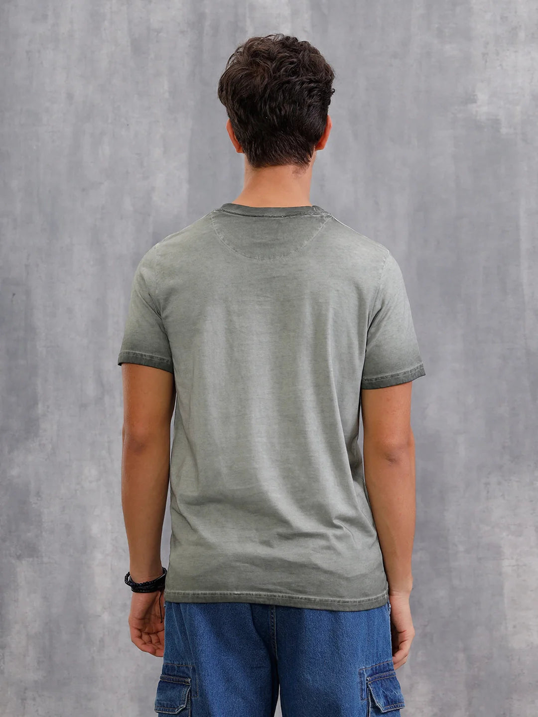 Acid Washed Slim Fit T-Shirt | Grey