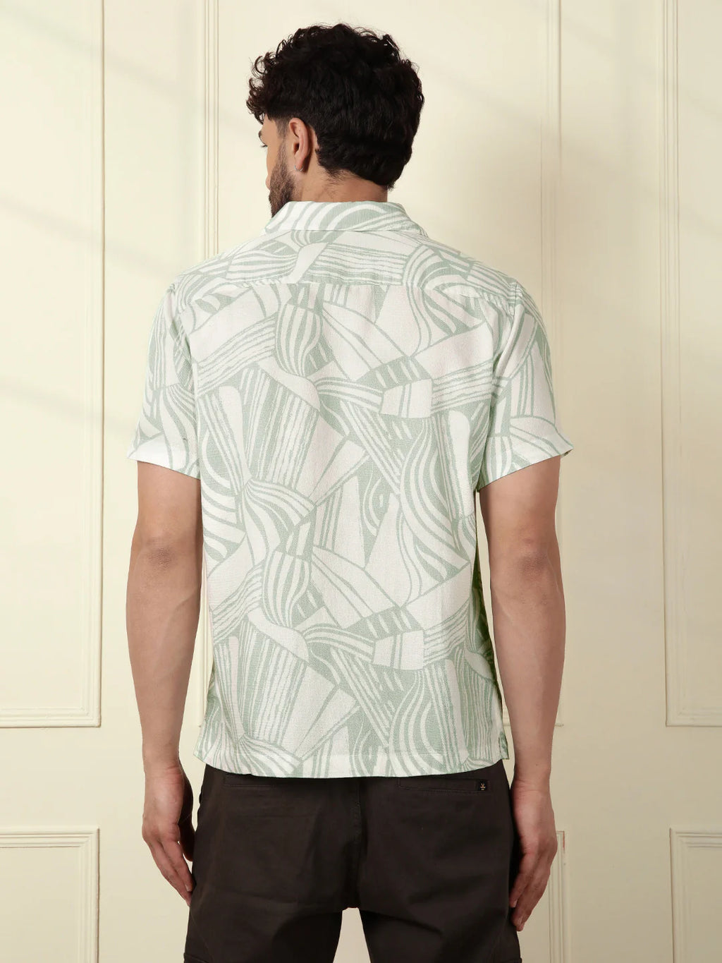 Textured Patterns AOP Shirt | Light Green