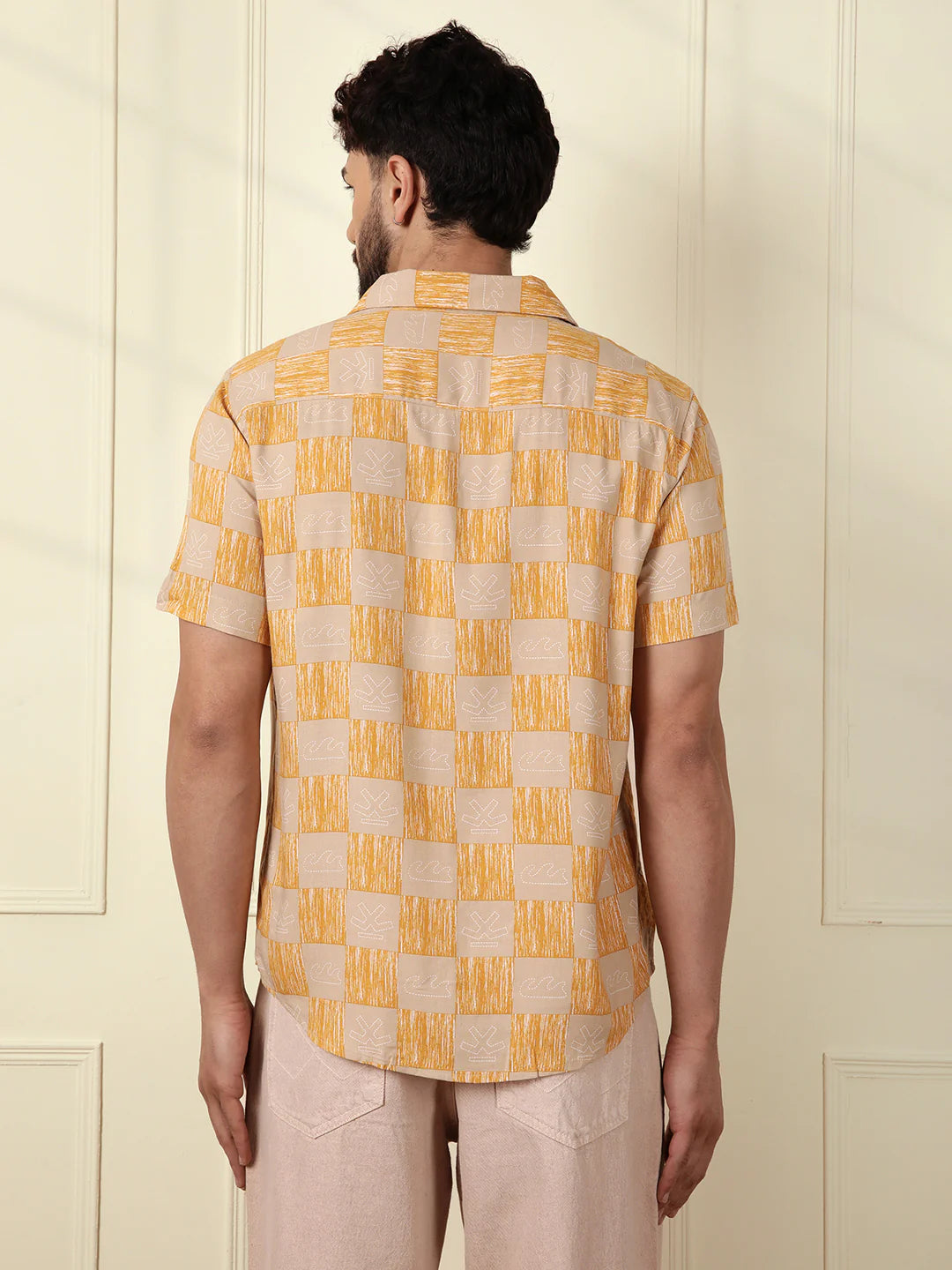 AOP Fluid Viscose Shirt | Yellow