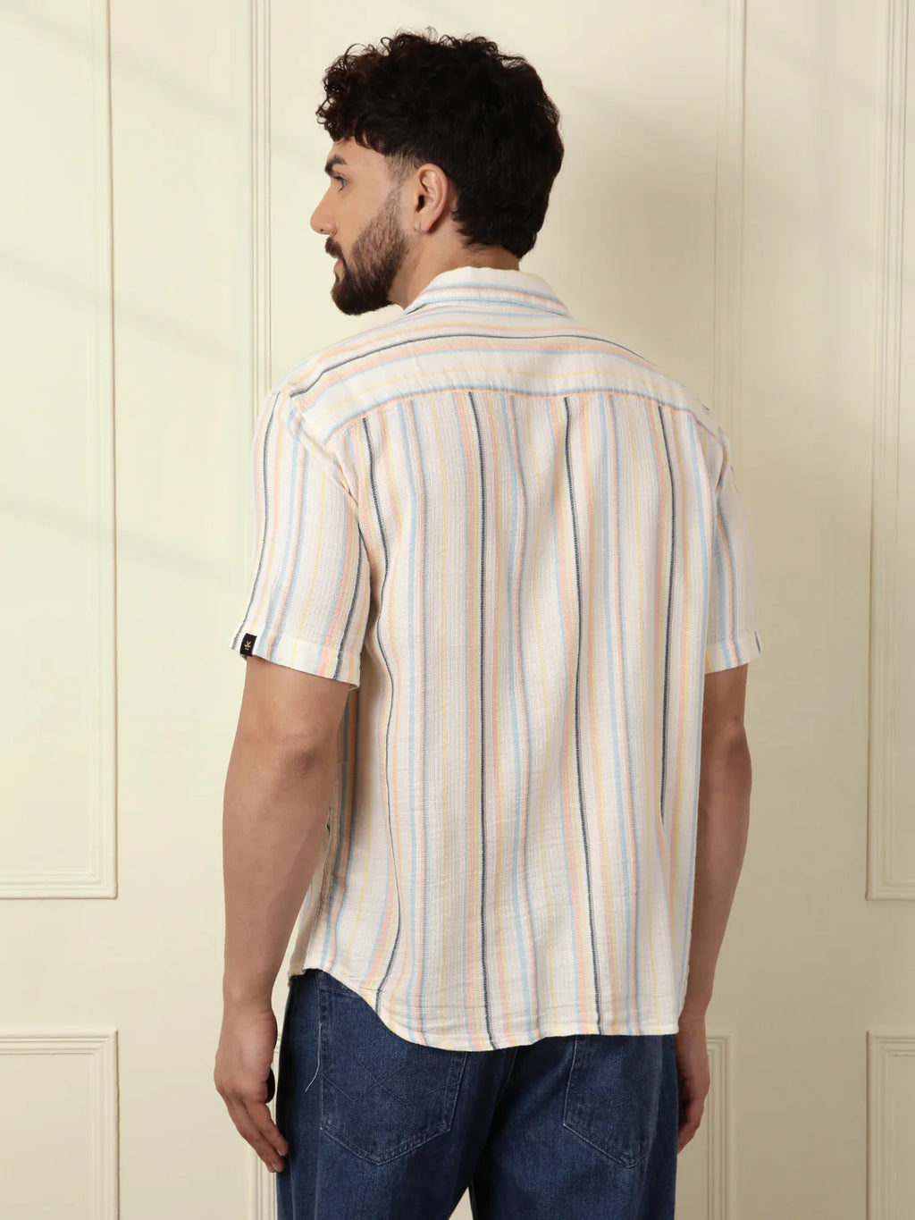 Casual Textured Short Sleeve Shirt | Off White