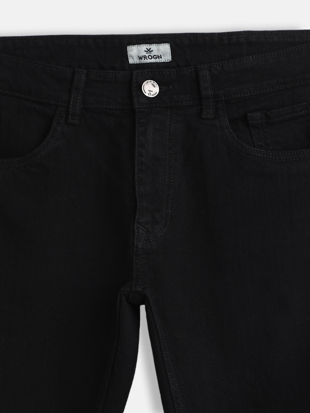 Casual Solid Slim Tapered Jeans | Black