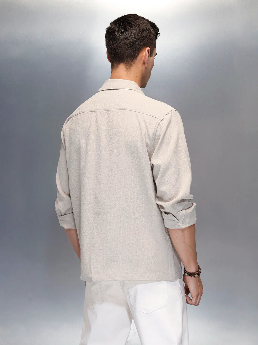 Men's Casual Comfort Fit Utility Pockets Shirt | Beige