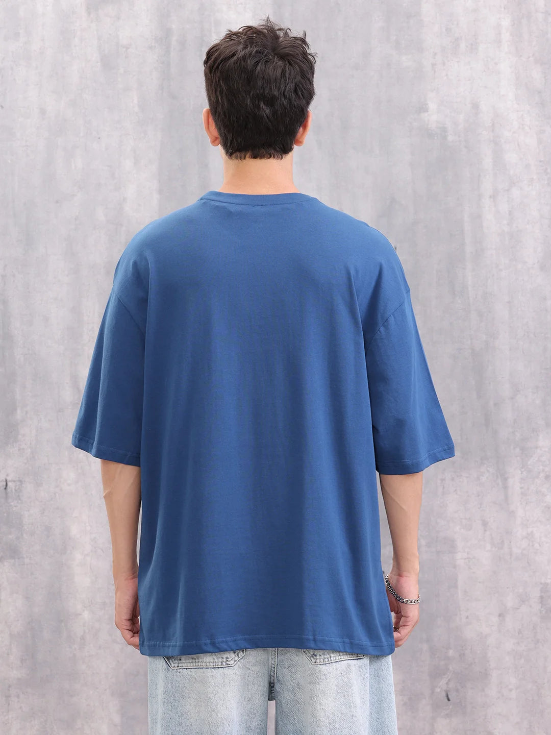 100% Cotton Oversized Graphic Tee I Blue