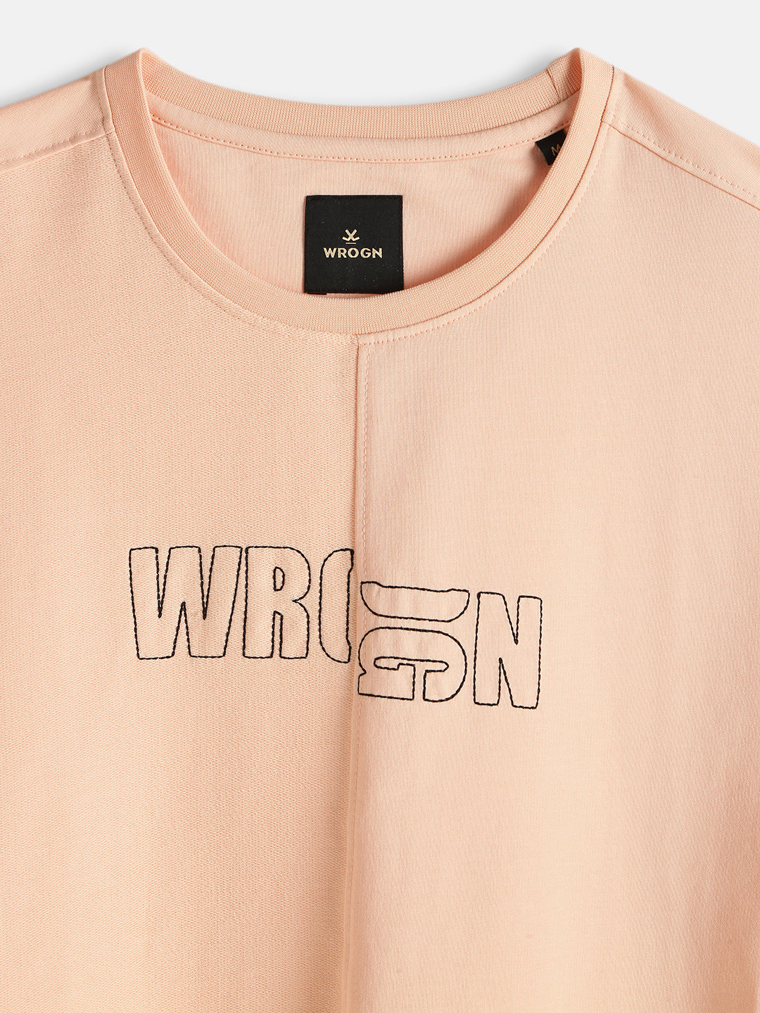 Embroidered Oversized Fit T-Shirt | Peach