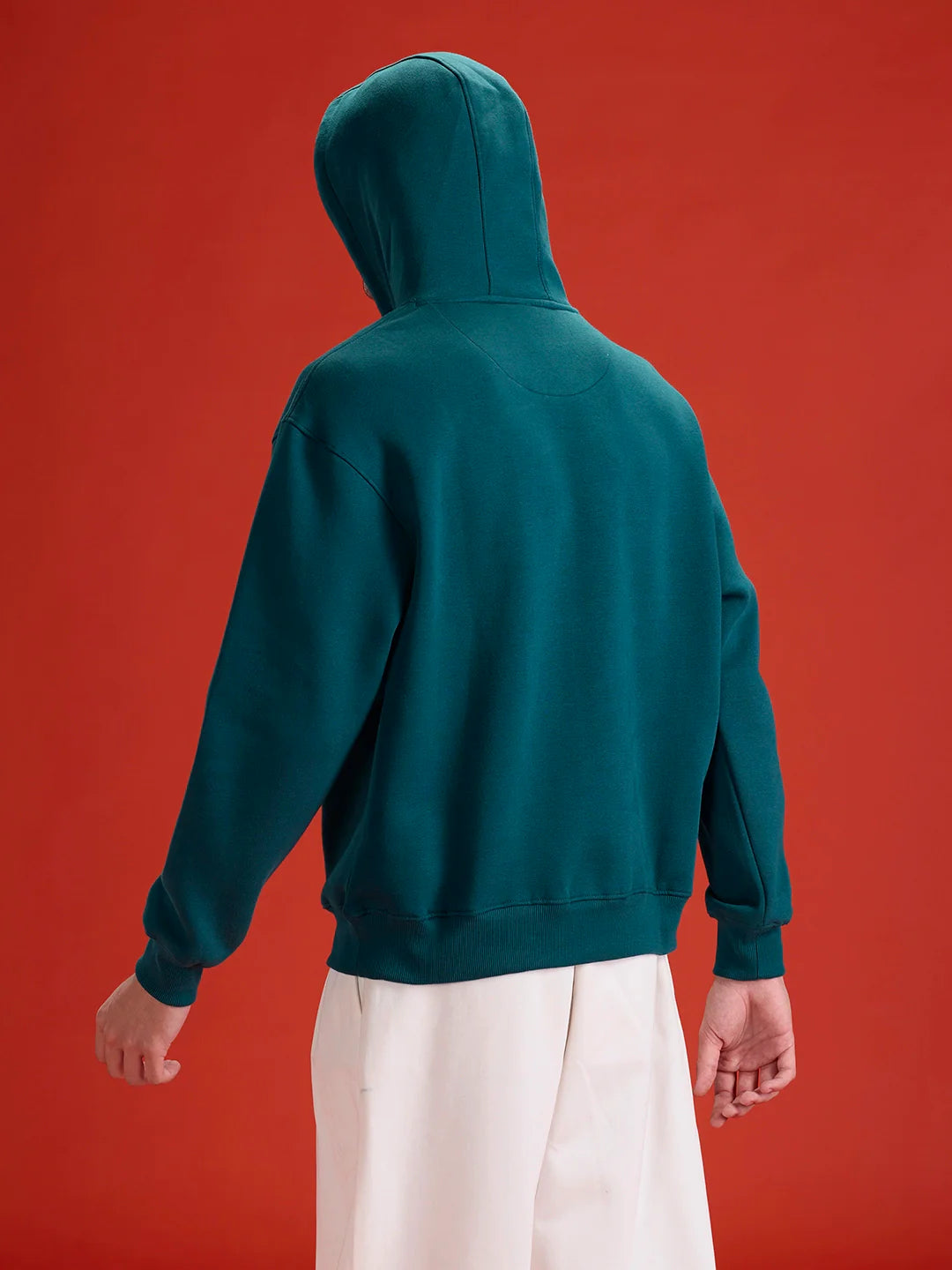Wrogn Oversized Graphic Hoodie For Men | Teal