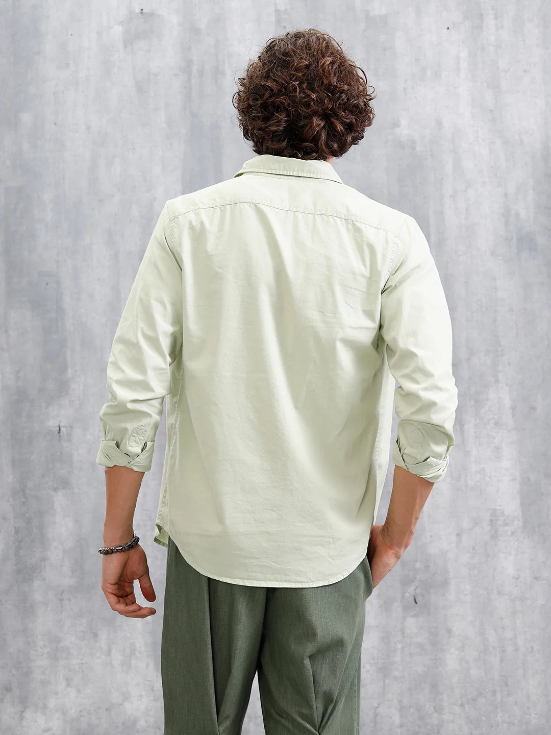 Solid Regular Fit Shirt | Light Green