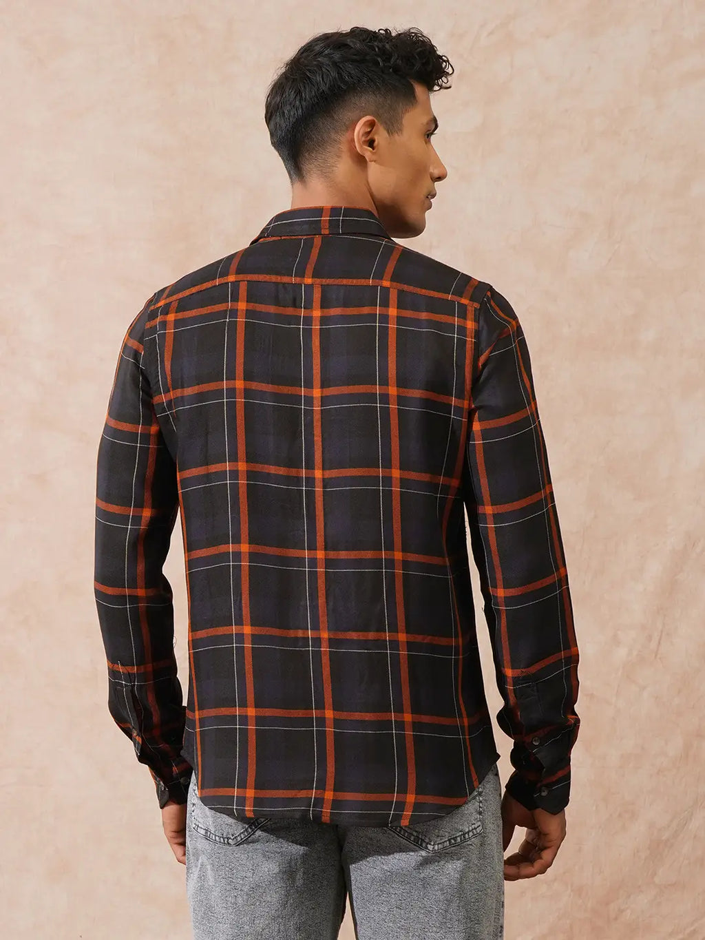 Checked Light Weight Shirt | Brown