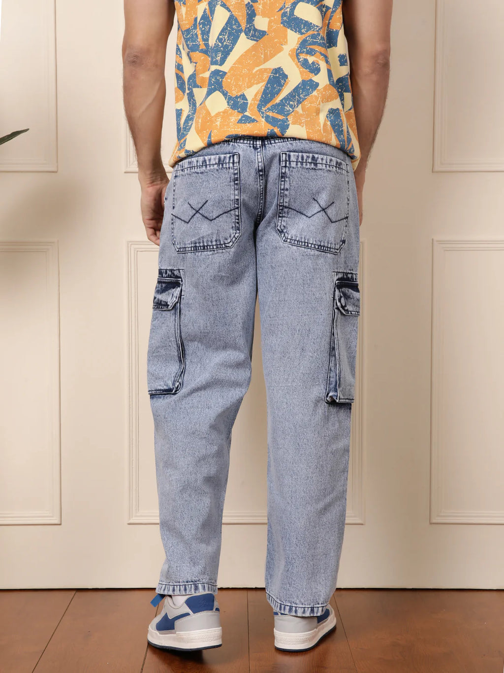 Loose Fit Superstone Denim Cargo | Light Blue