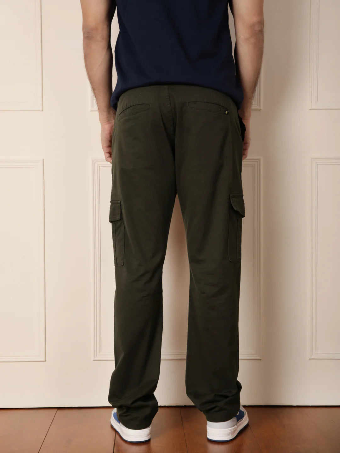 Peached Cotton Cargo Trouser | Olive