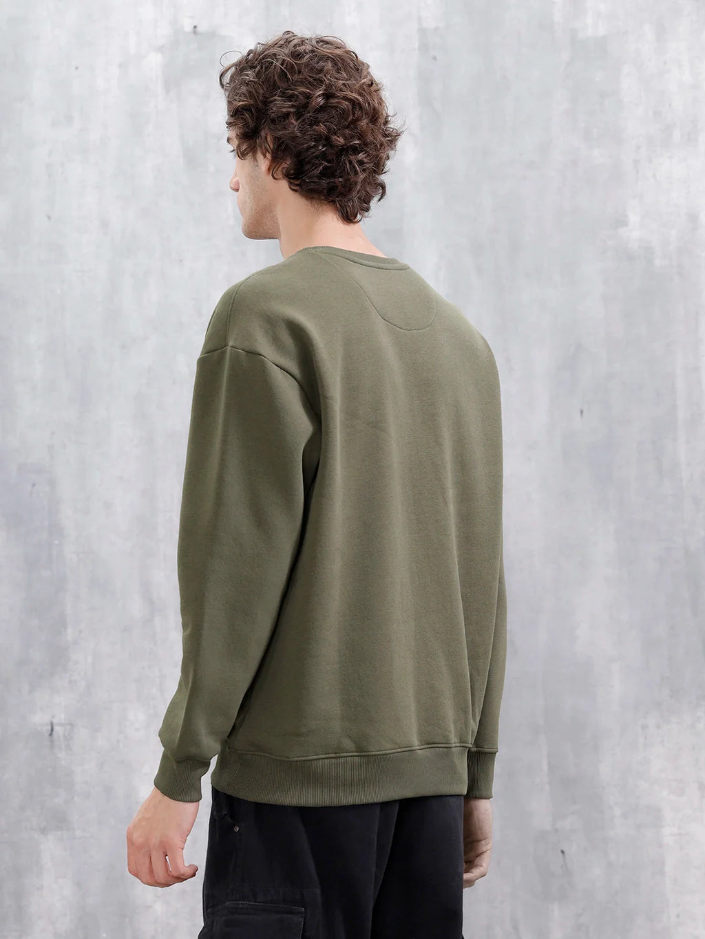 Utility Pocket Detail Casual Sweatshirt | Olive
