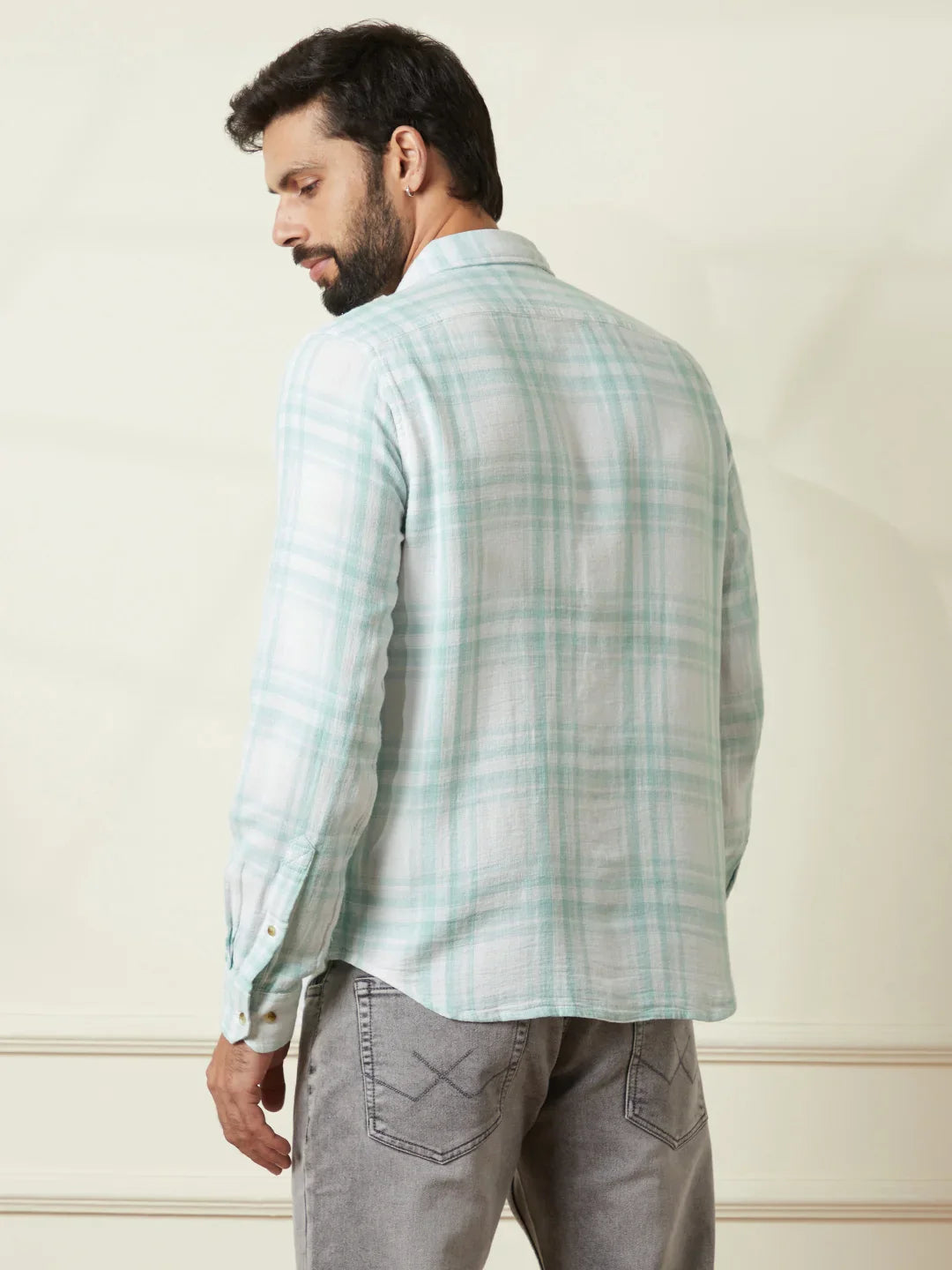 Checked Cotton Summer Shirt | Green