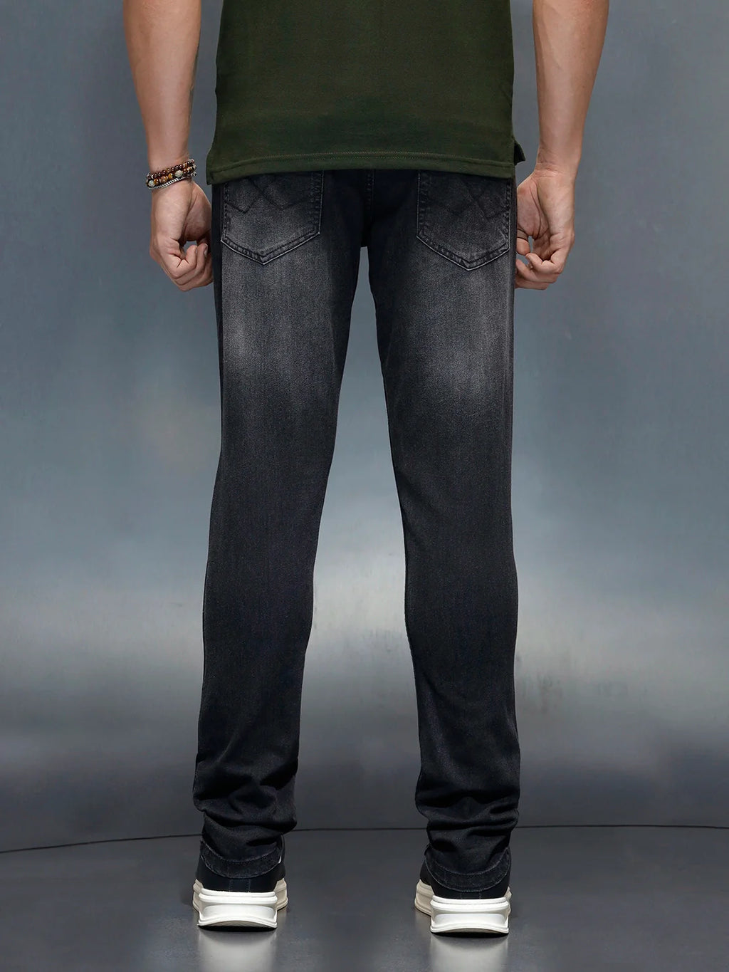 Men's Casual Slim Fit Jeans | Dark Grey