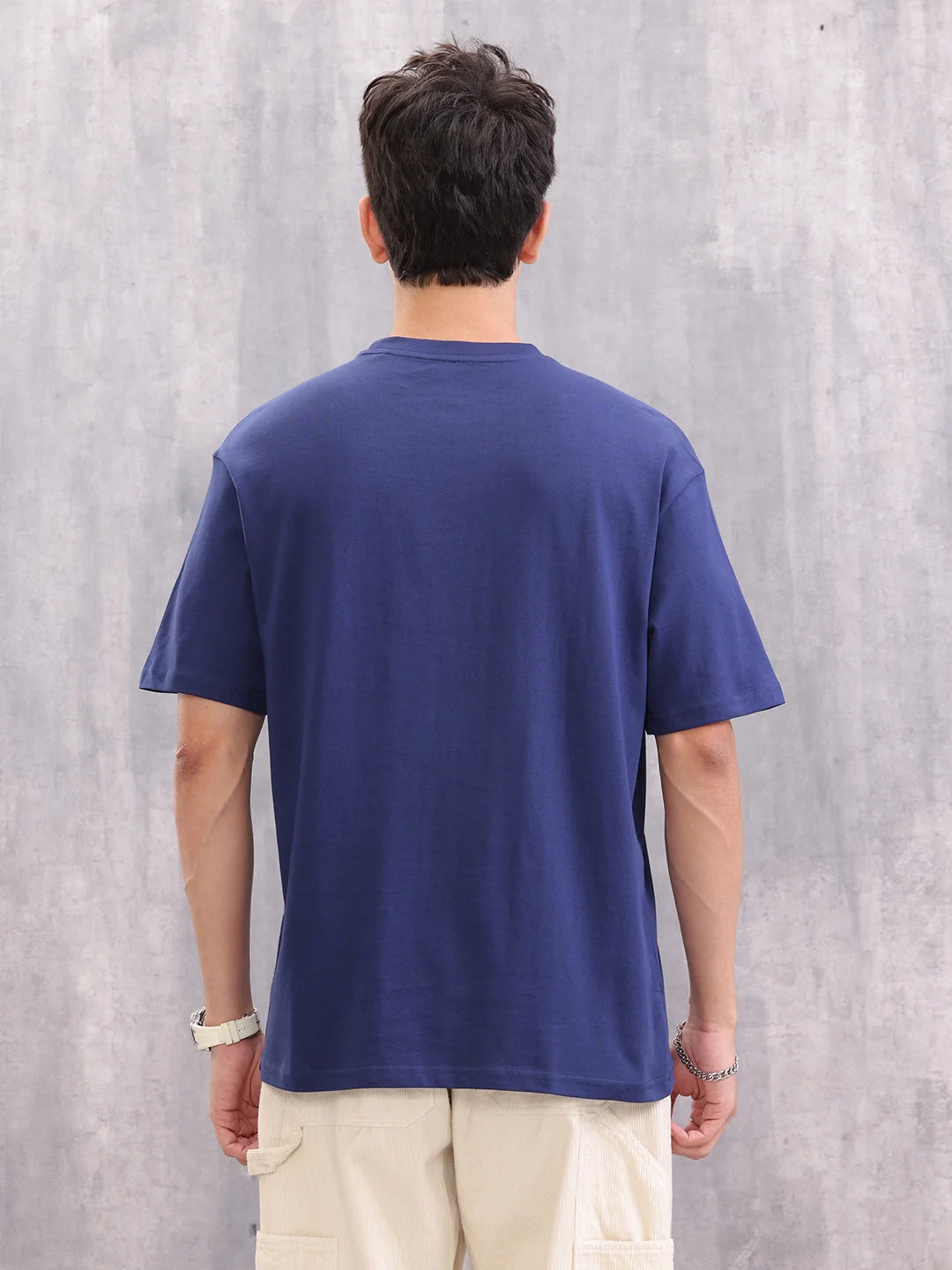 Solid Embroidered T-Shirt | Blue