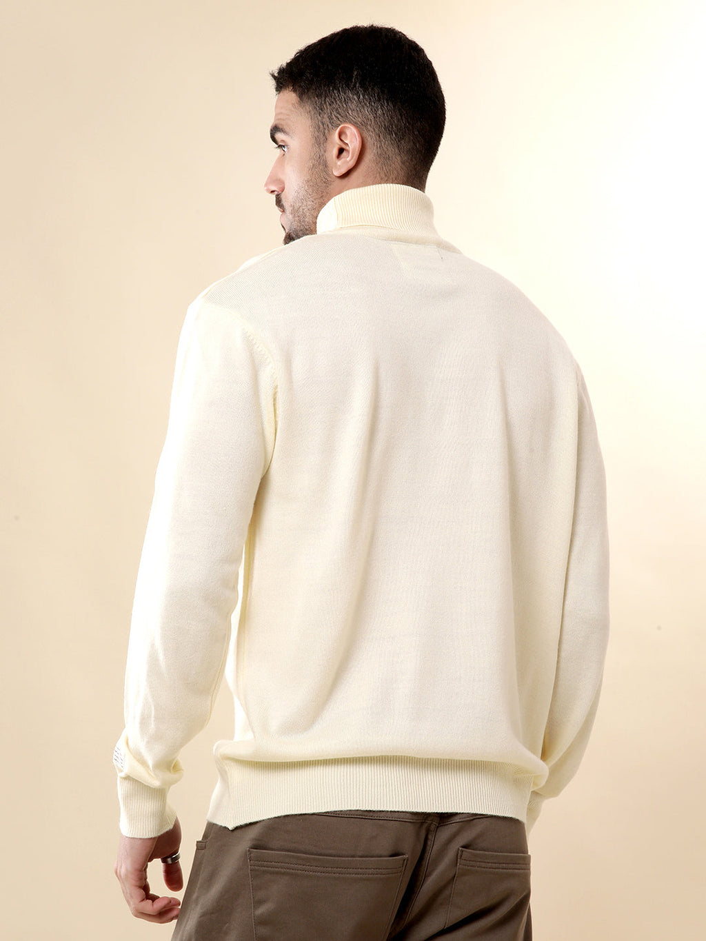 Beige Comfort Turtle Neck Sweater