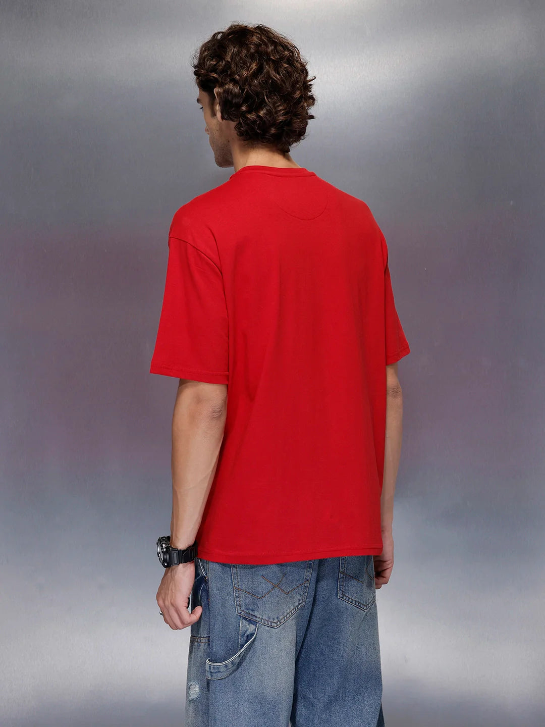 Men’s pop graphic red cotton T-shirt | Red