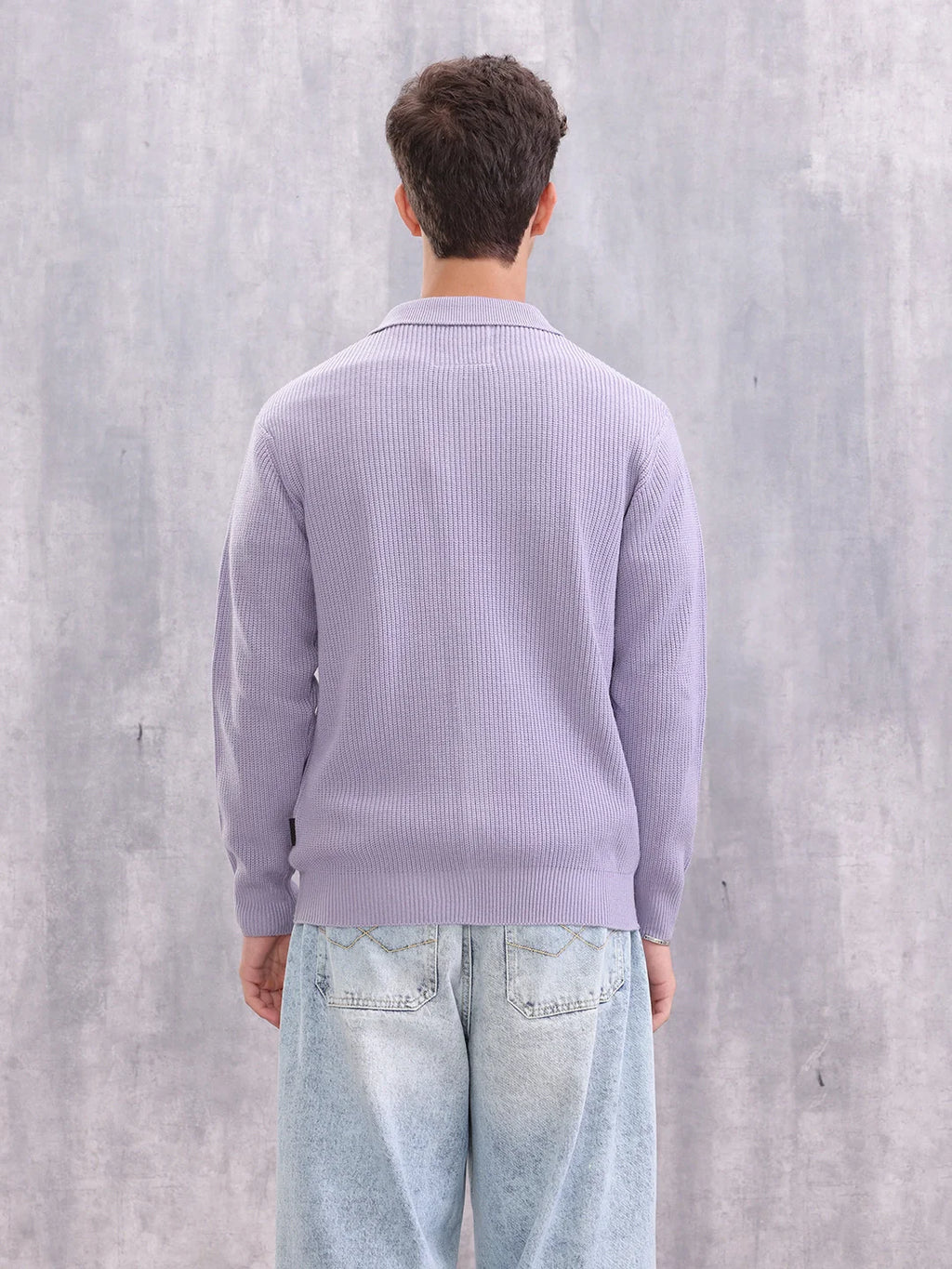 Pastel Layered Casual Knitted Cardigan For Men | Lavender