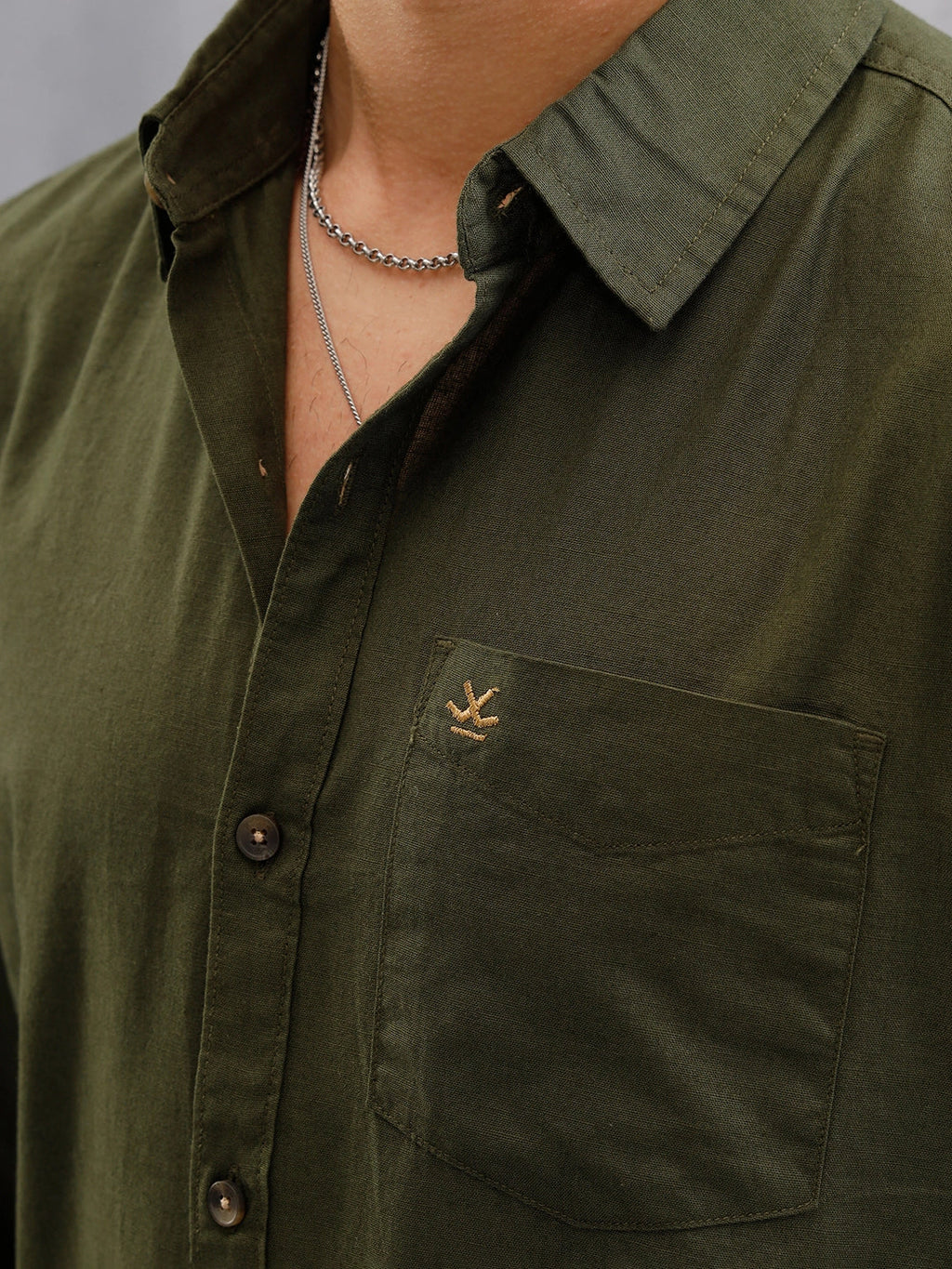 100% Cotton Enzyme Washed Regular Fit Shirt I Olive