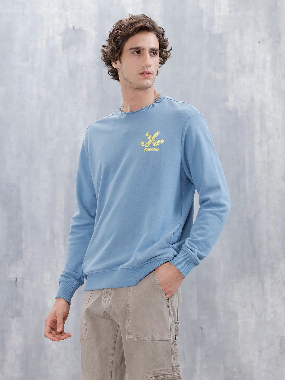 Men's Casual Comfort Fit Branded Sweatshirt | Blue