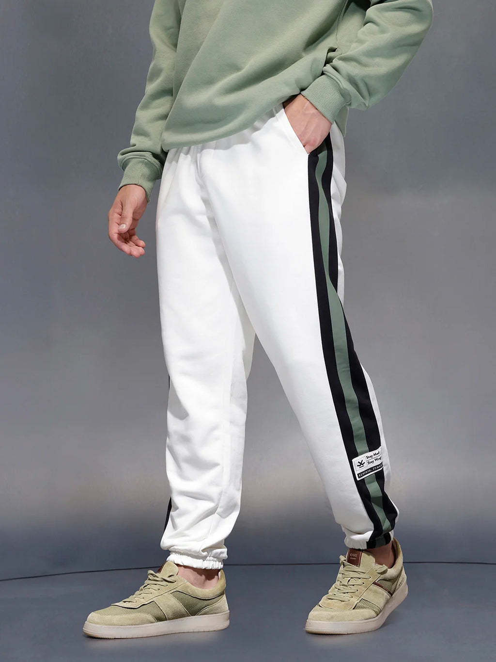 Contrast Triple-Stripe athliesure Joggers | Off White