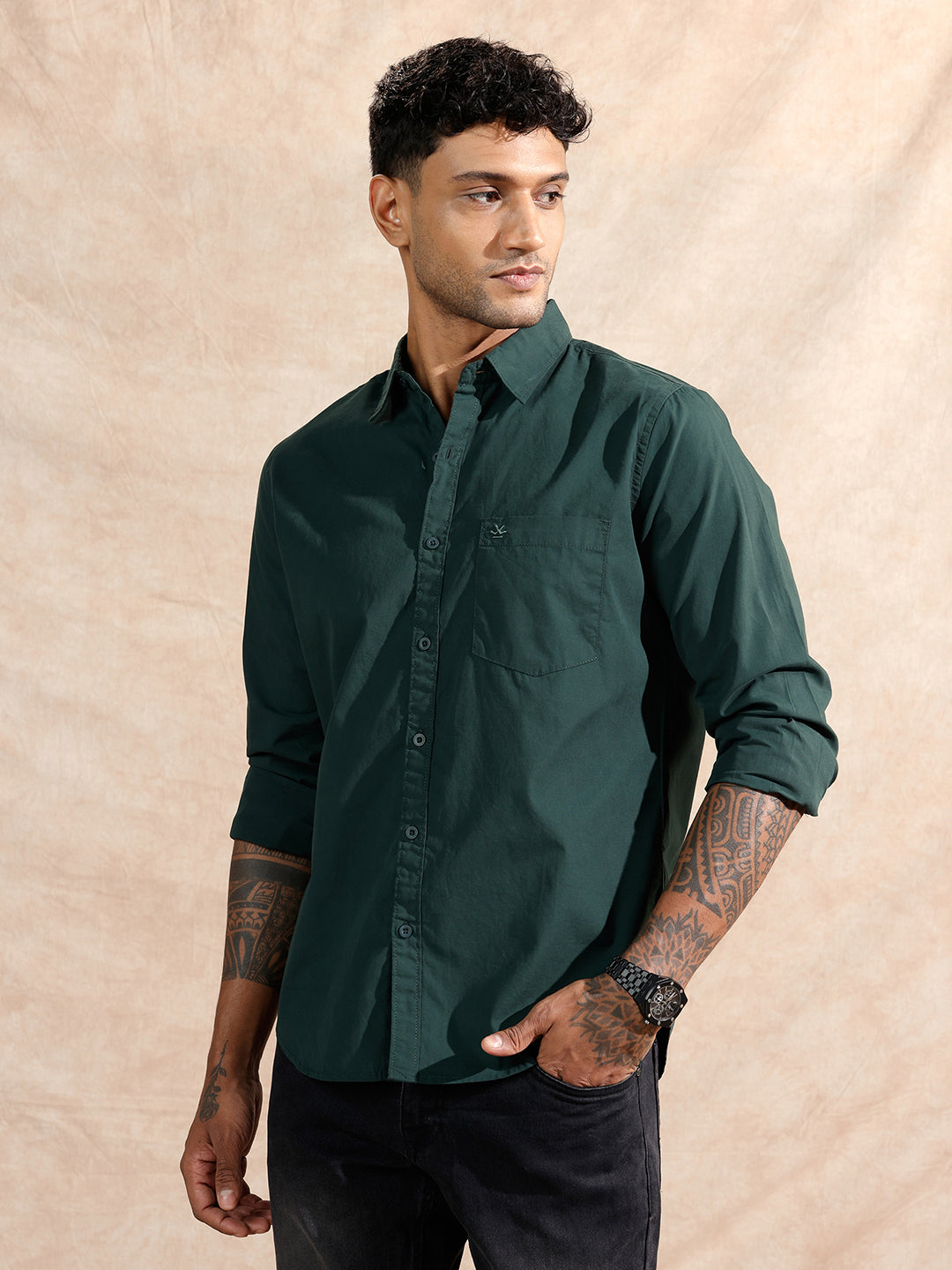 Classic Regular Fit Shirt | Dark Green