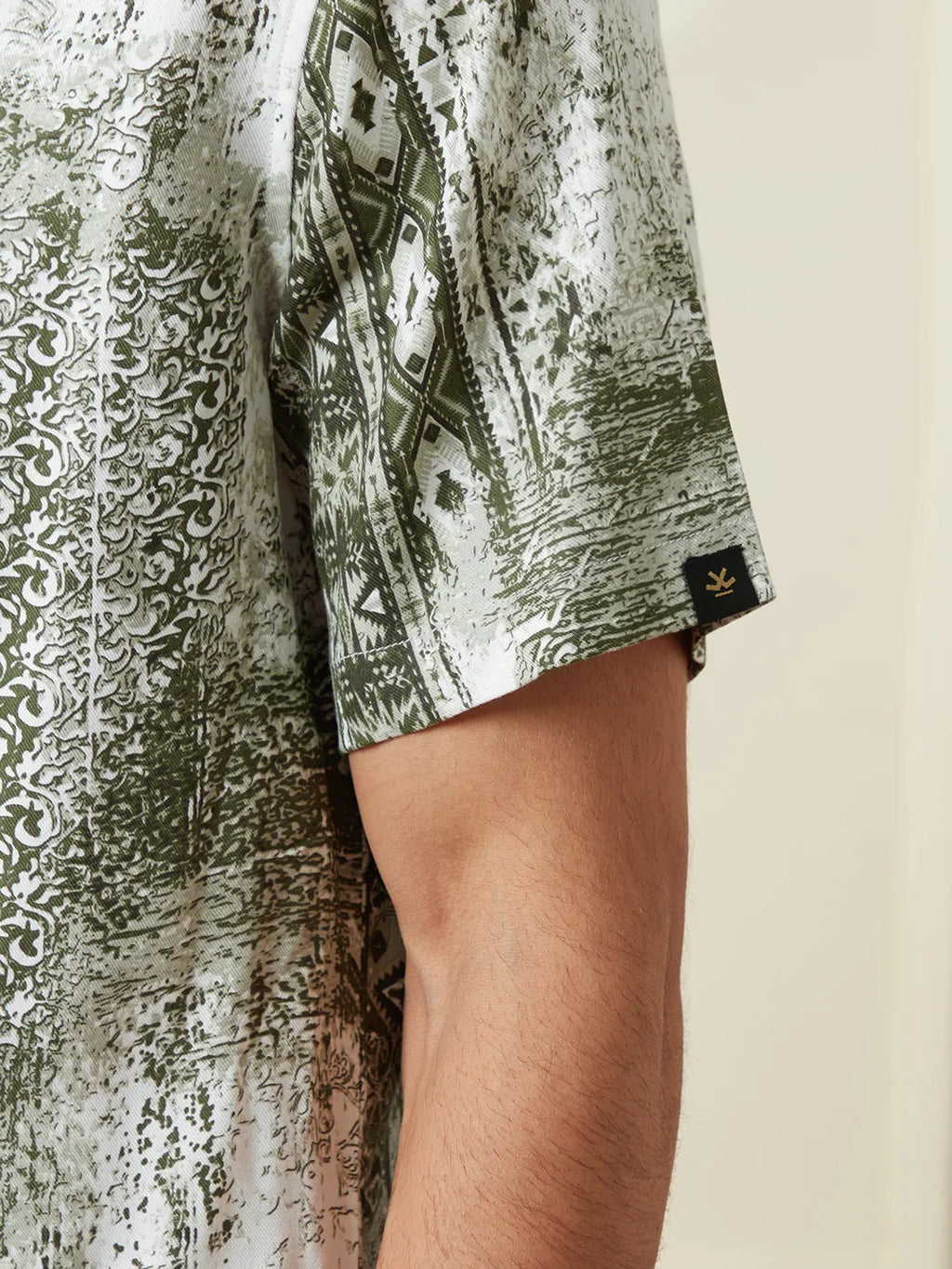 AOP Fluid Light Weight Viscose Shirt | Green