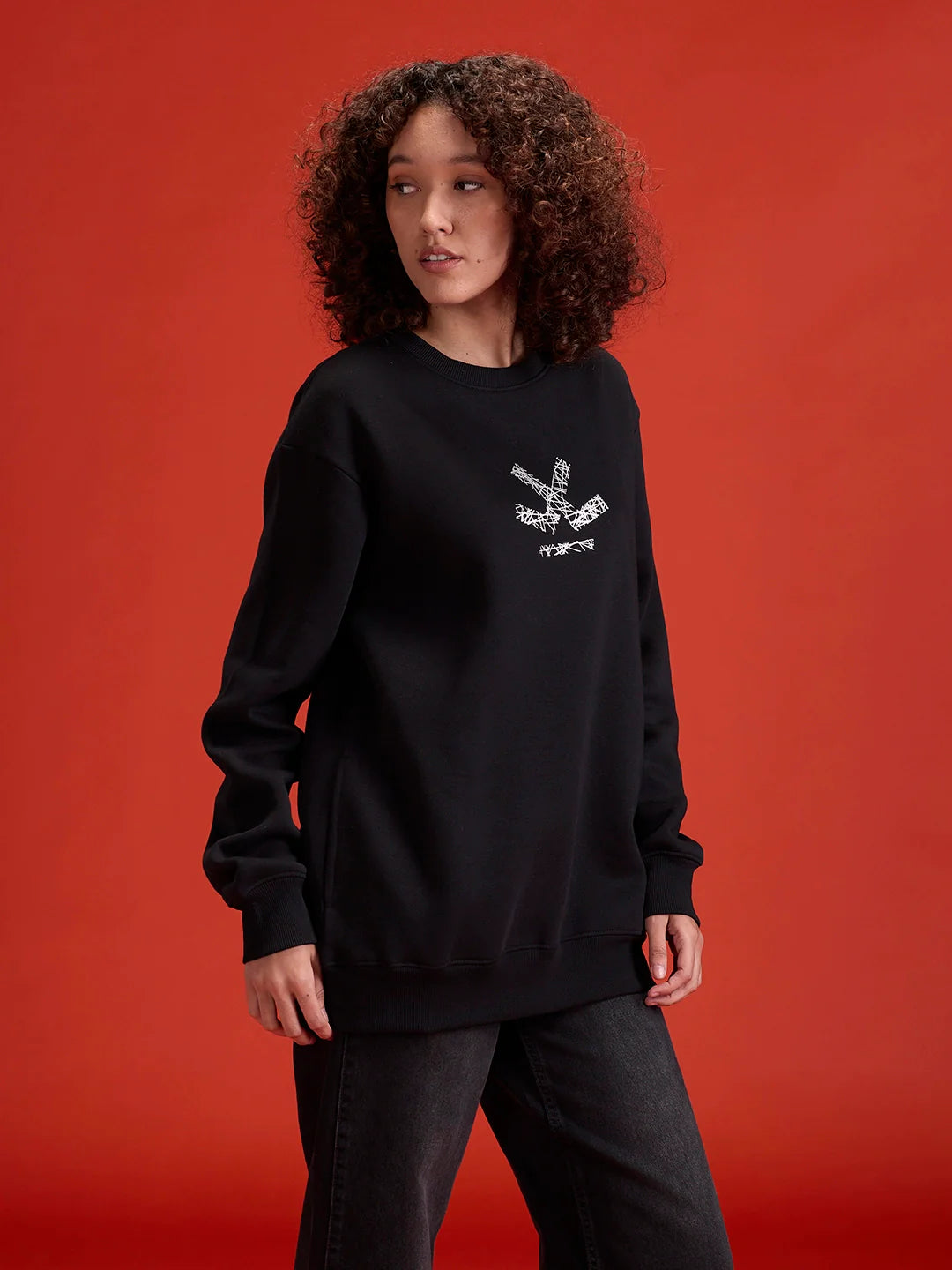 Men's casual comfort fit black sweatshirt | Black