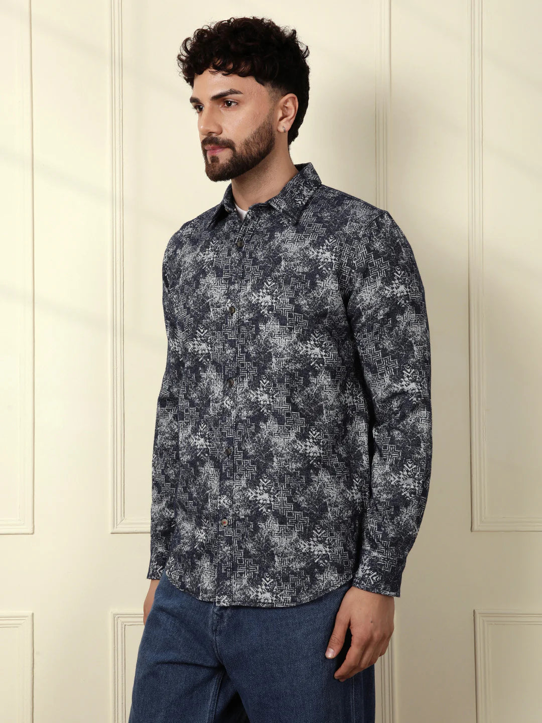 Textured Knit Shirt | Navy Blue