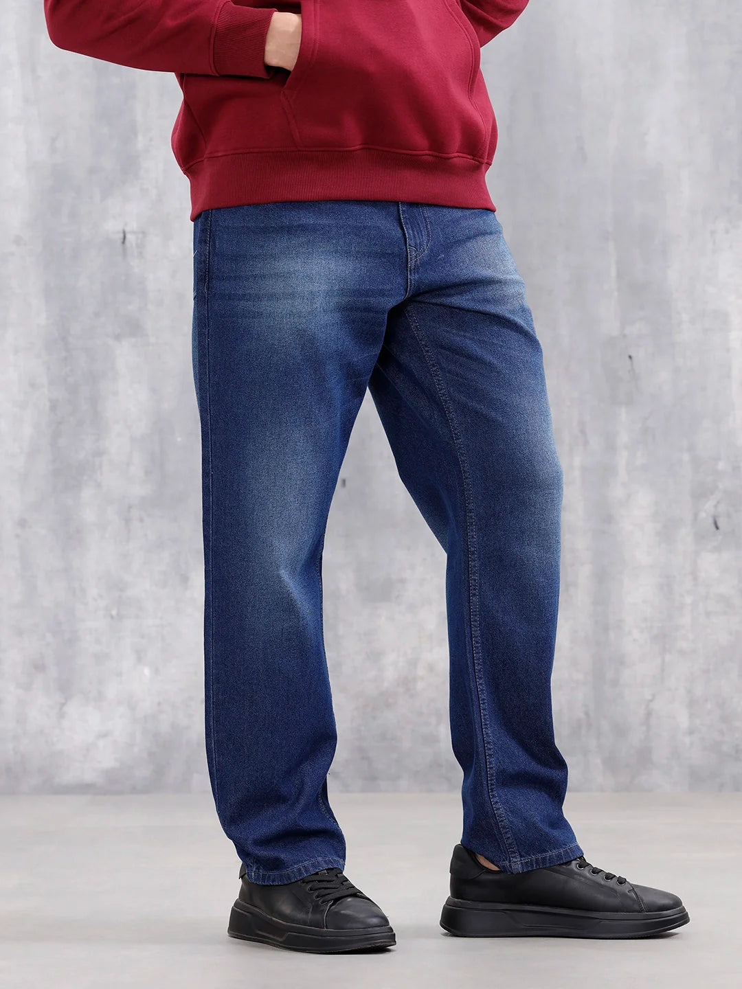 Men's Casual Anti Fit Jeans | Dark Stone