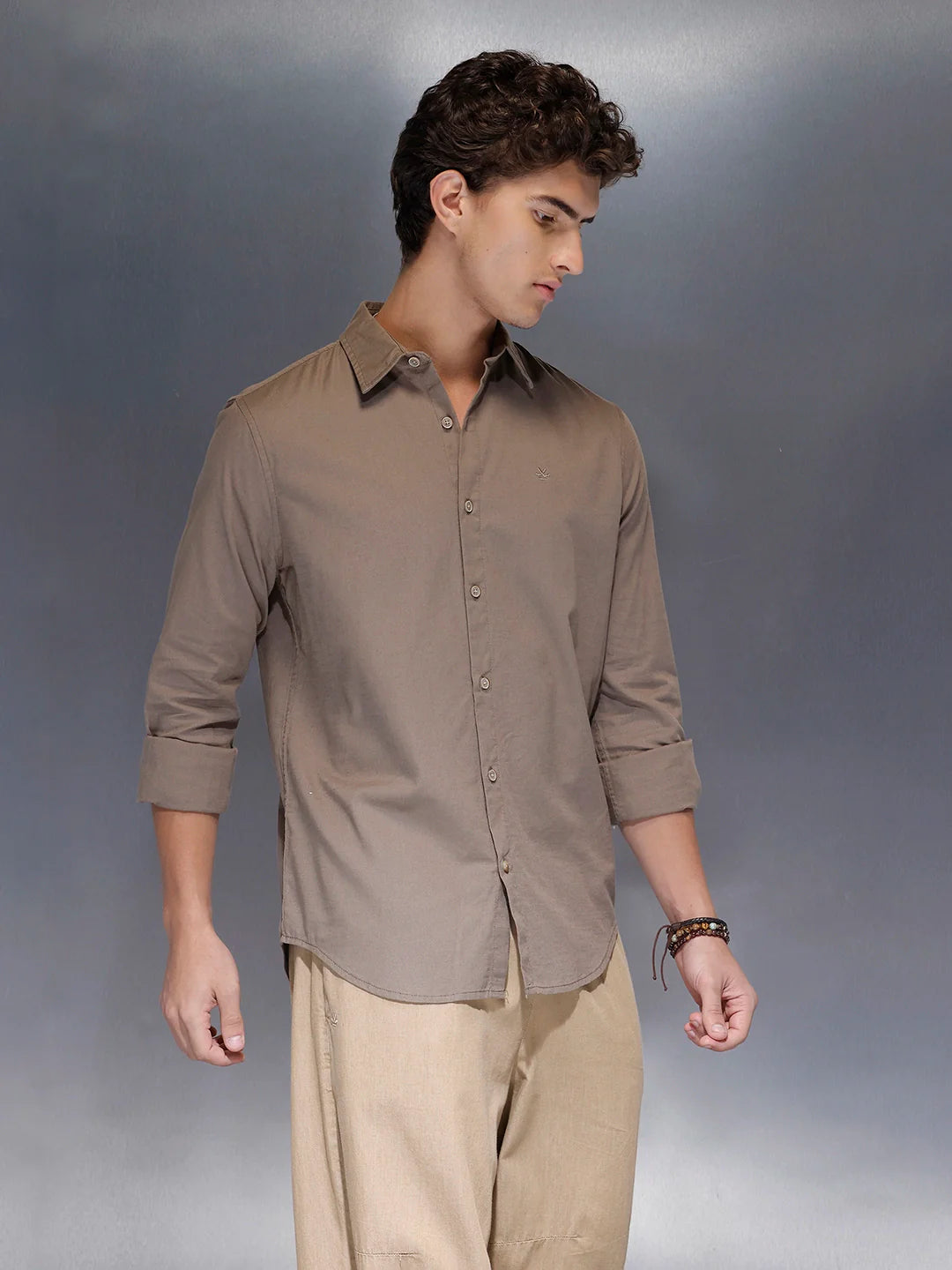 Men's Slim Fit Casual Shirt  |  Dark Grey