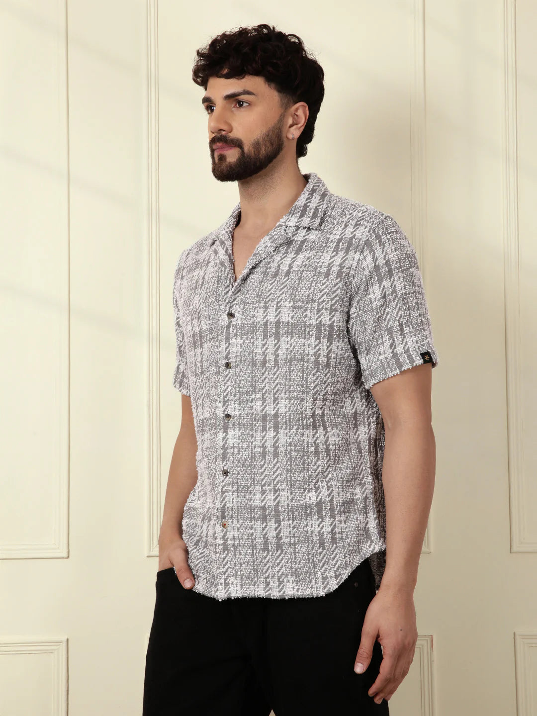 Textured Knit Shirt | Grey