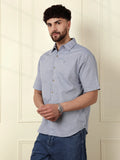Classic Textured Stripes Shirt | Light Blue