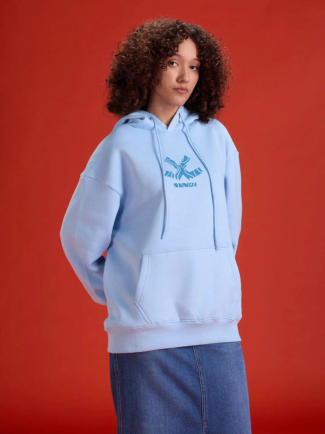 Men’s minimal powder blue hooded sweatshirt | Powder Blue