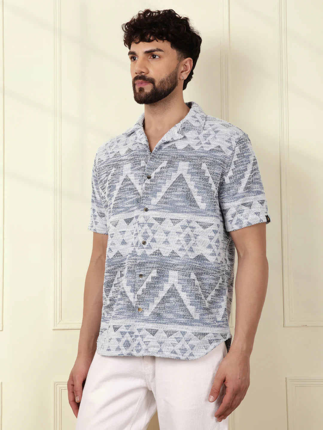 Textured Knit Shirt | Light Blue