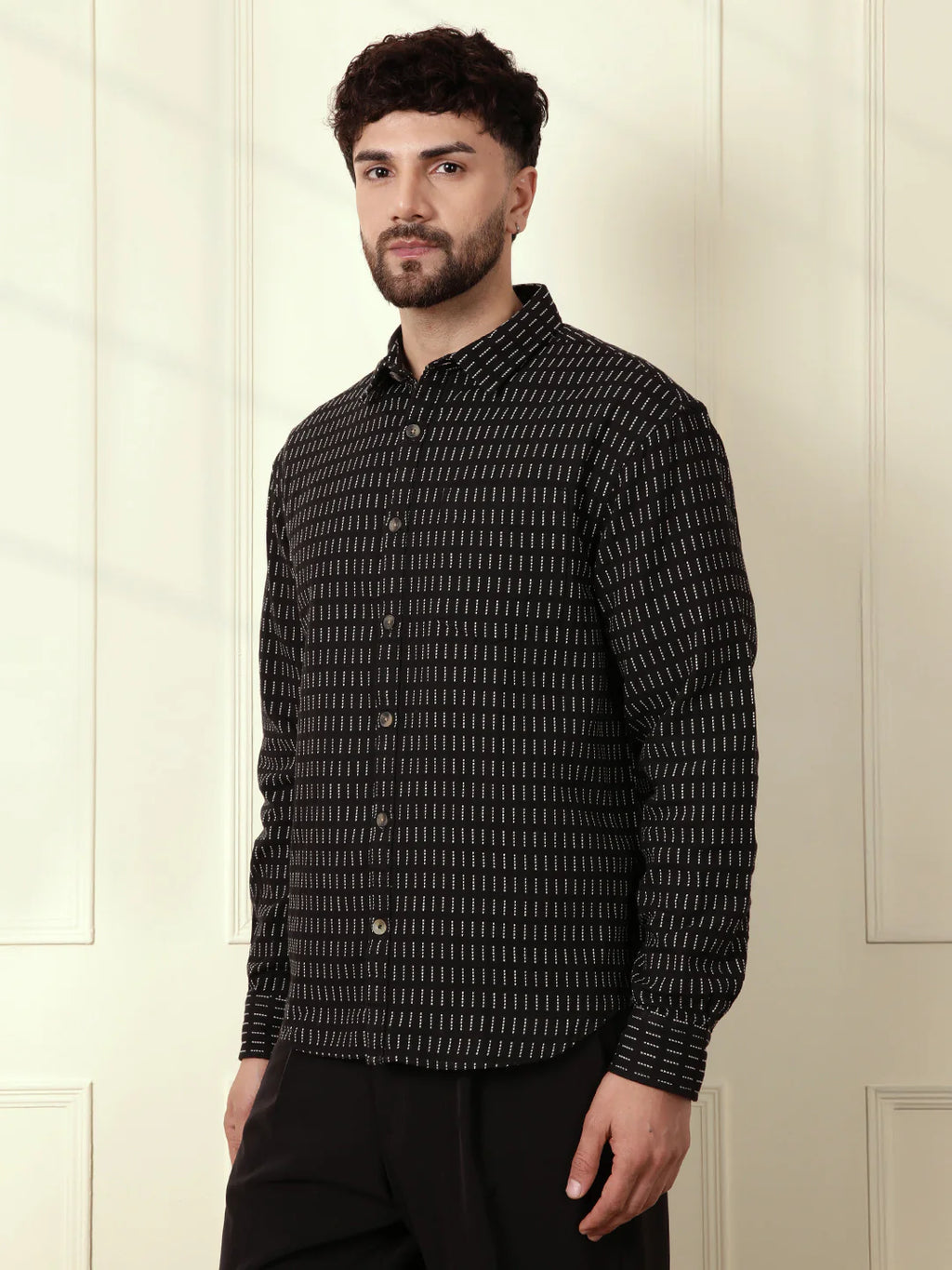 Casual Regular Fit Shacket | Black