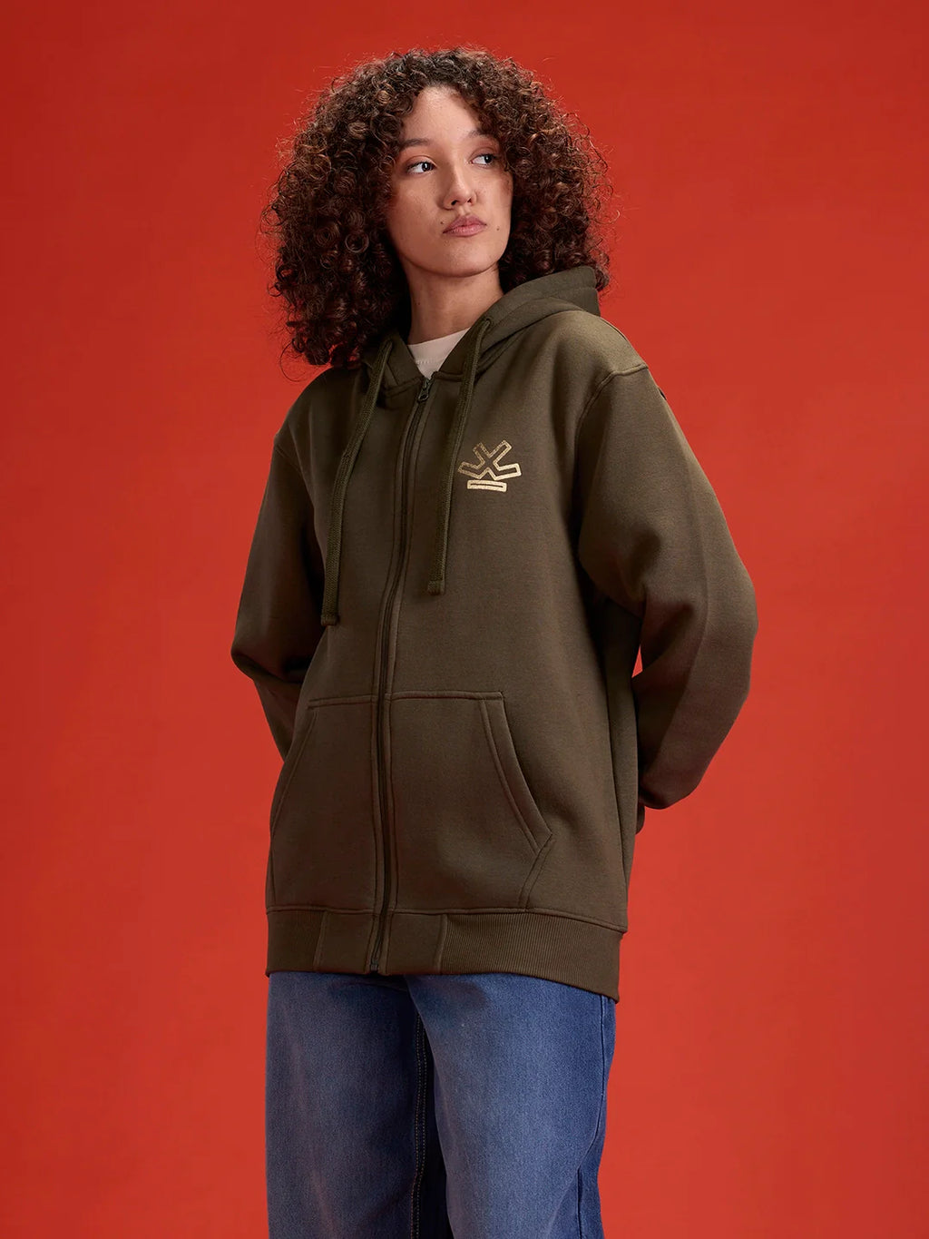 All-Day Casual Comfort Fit Hooded Sweatshirt | Olive