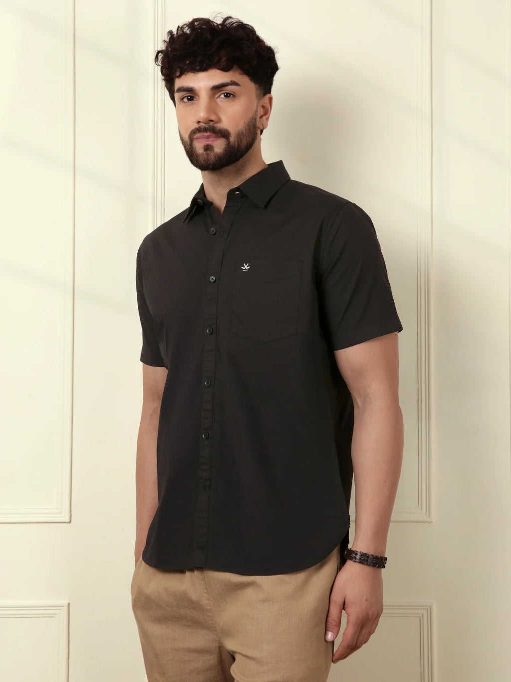 Bold Smart Casual Black Shirt