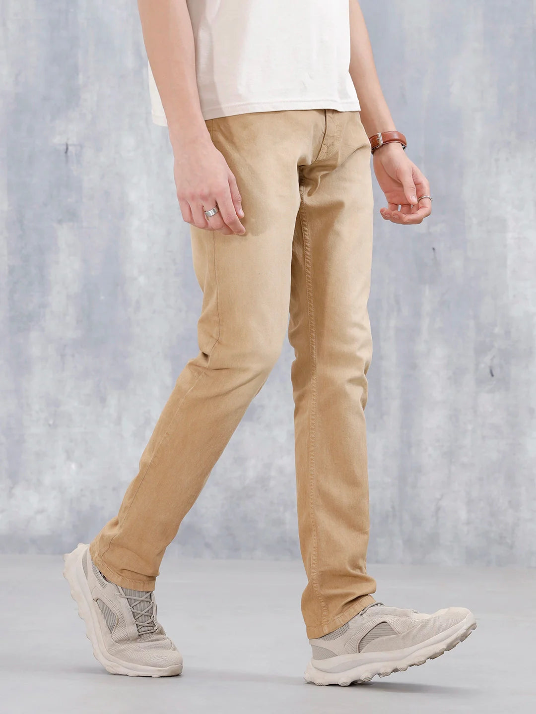 Men's Casual Slim Fit Jeans | Khaki