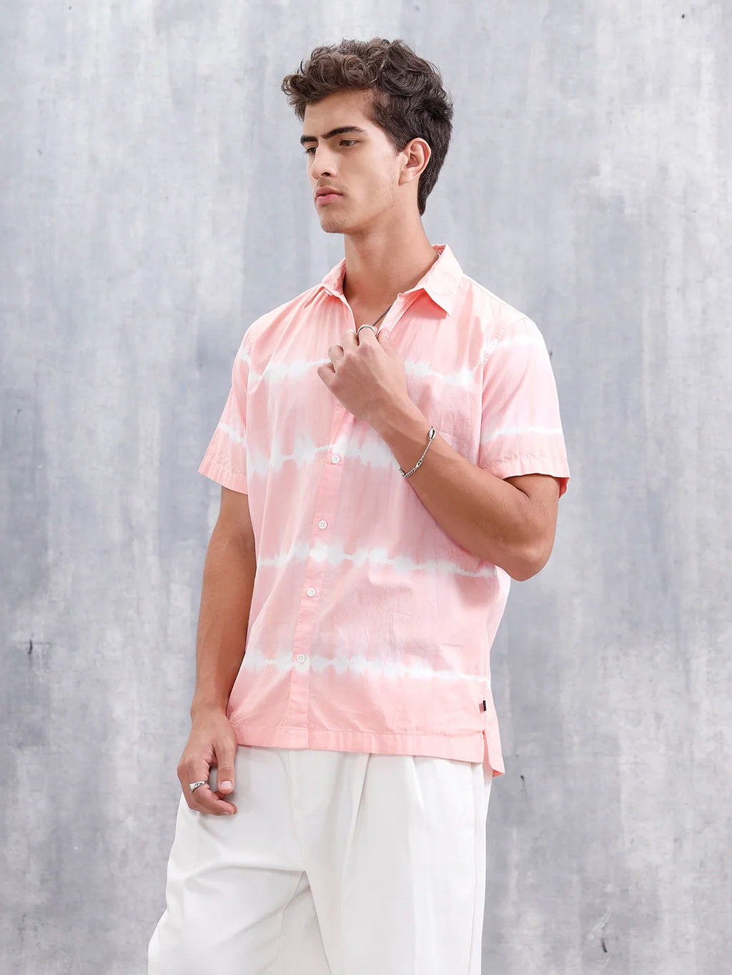Tie Dye Printed Regular Fit Shirt | Pink