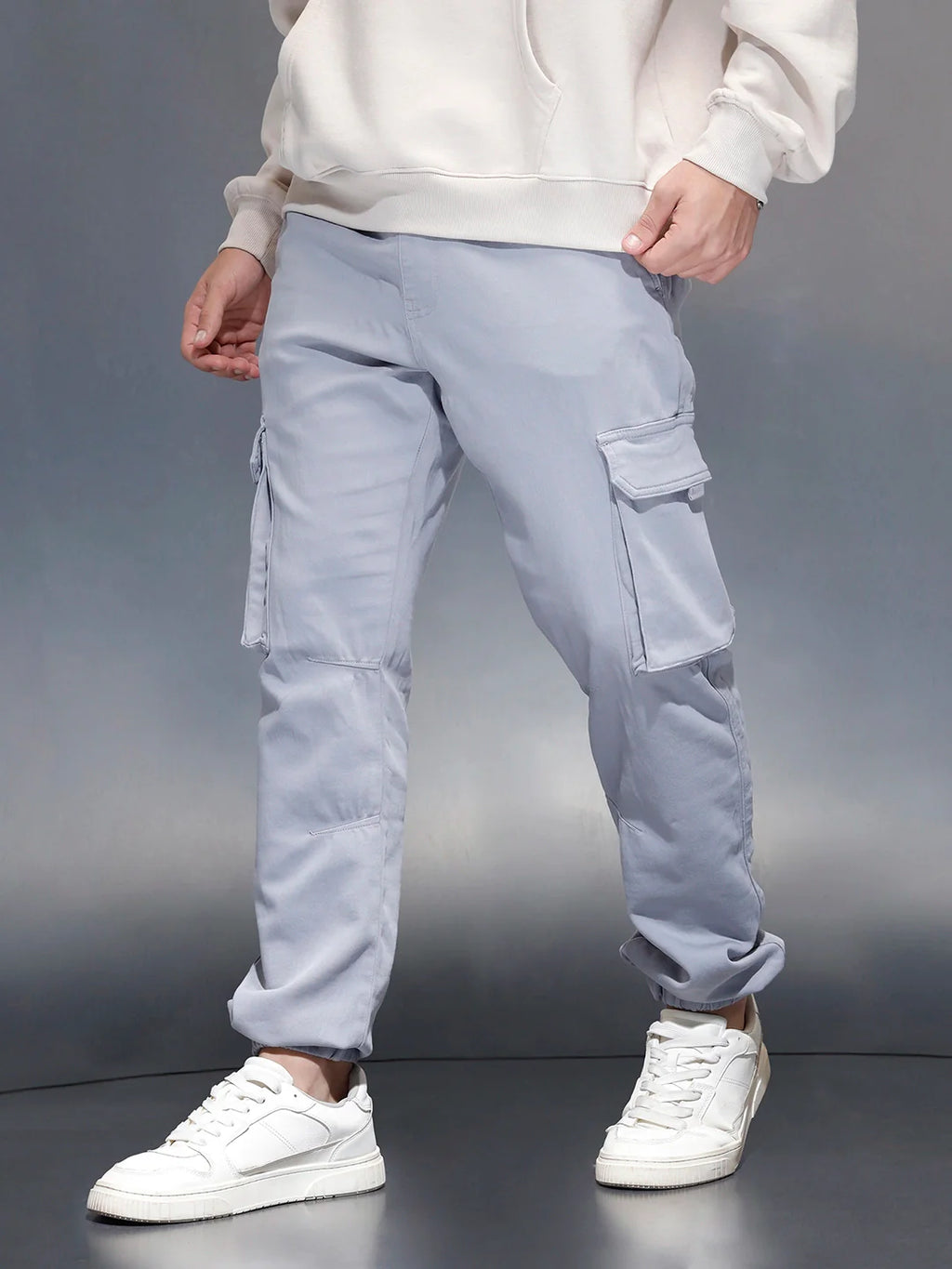 Men's Straight fit jogger with utility pocket  | Blue